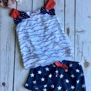 Little Lass 4T Patriotic 4th of July Set Stars